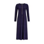 Ringella Cherie-line lange huisjurk in nicki-velours, nachtblauw