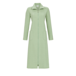 Lange Badjas met rits, van comfortabele viscose frotté-fleece, in ijsgroen