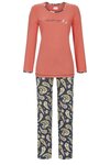Ringella Women Pyjama met effen shirt in geraniumroze kleur , broek met paisleydessin