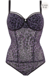 Marlies Dekkers Peekaboo Body Padded Plunge Balcony Black Purple Leopard