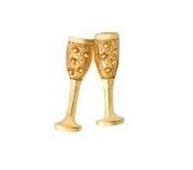 Floating Locket Charm Champagne Flutes