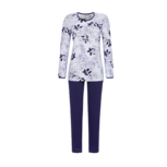 Ringella Women Pyjama met lange mouw, blauw gebloemde top