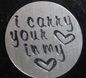 Floating Locket Charm disk Your heart in my heart