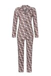 Ringella Women Pyjama doorknoop met lange mouw, Purple Wine