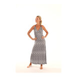 Donne del Sole Maxi Dress Reina, Zwart-Wit