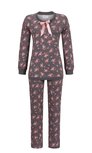 Ringella Lingerie Pyjama met lange mouw.Grijs-Roze Bloem