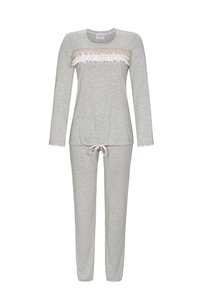 Ringella Lingerie Pyjama in lichtgrijs met rushes