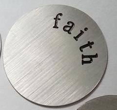 Floating locket charm disk Faith