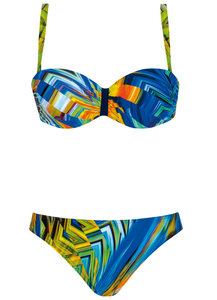 Sunflair Bikini , strapless, blauw/geel