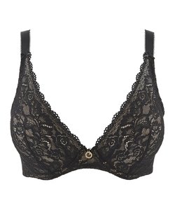 HK12-02 Aubade Rosessence Comfort Plunging Triangle Bra zwart