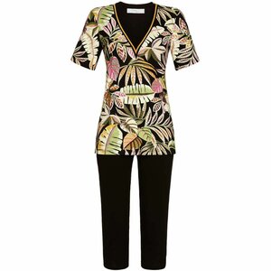 Ringella Pyjama Viscose, zwart met botanische print