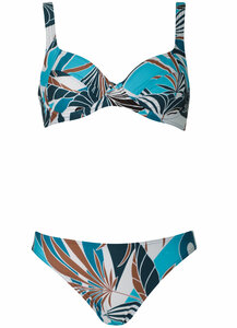 Sunflair Bikini Turquoise met wit-bruine accenten