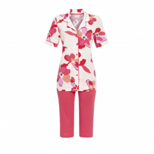 Ringella Women Pyjama doorknoop korte mouw Gebloemd