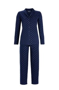 Ringella Women Pyjama doorknoop met lange mouw Nachtblauw