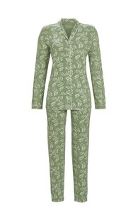 Ringella Women Pyjama doorknoop met lange mouw, Basilikum