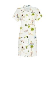 Ringella Women Nachthemd doorknoop met korte mouw, Roomwit