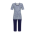 Ringella Pyjama met ronde hals en korte mouw, capribroek in effen kleur