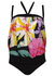 Sunflair Tankini. Bloesend model. Zwart met multicolor bloemprint