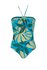 Sunflair Strapless badpak met bladmotief, turquoise